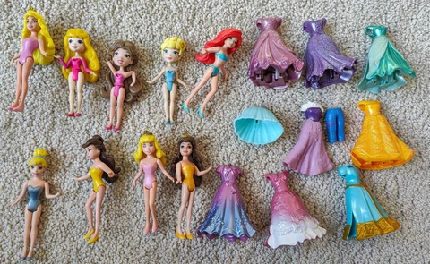 Disney Princess Magiclip Magic Clip Doll Lot Belle Cinderella Ariel Polly Pocket Cover