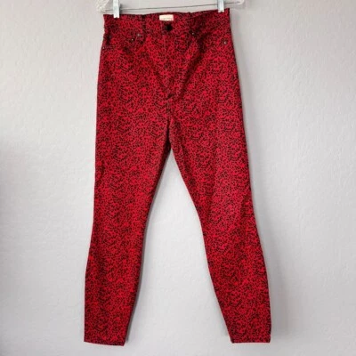 Alice + Olivia джинсы лодыжки узкие хорошо высоты леопард рубин черный размер 30 - Изображение 1 из 4