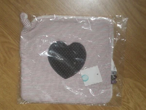 Kuscheltier Plüschtier flach eckig Obaibi Okaidi Parma BORDEAU Knoten HERZ KNOTEN gestreift neu - Bild 1 von 2
