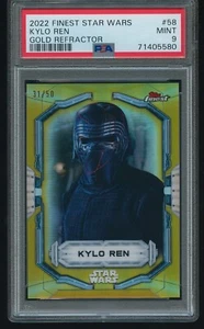 Kylo Ren 2022 Topps Finest Star Wars Gold Refractor 31/50 PSA 9 MINT - Picture 1 of 2