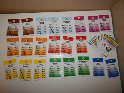 Tarjetas de repuesto de juego bancario Monopoly Ultimate 22 títulos de propiedad y 23 tarjetas de evento Foto 1 de 4
