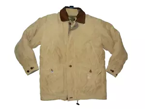 RAIN FOREST Brown Warm DOWN WINTER JACKET Leather Trim Hunting Coat Sz Men's MED - Picture 1 of 9