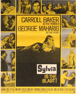 SYLVIA WINDOW CARD MOVIE POSTER 1965 CARROLL BAKER GEORGE MAHARIS