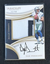 DAK PRESCOTT RC ROOKIE 2016 IMMACULATE RPA 5/99 SP PLAYER WORN COWBOYS DP