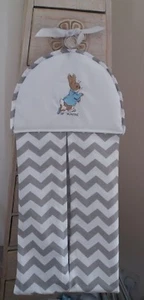 Peter Rabbit Nappy Stacker In Grey Chevron - Picture 1 of 1
