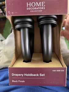 Home Decorators Black Finished Decorative Drapery Holdbacks Pair - Picture 1 of 3