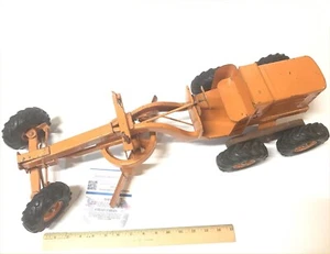  Vintage 1950's 26" Yellow-Orange Doepke Model Toys Adams Diesel Road Grader - Picture 1 of 11