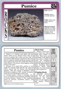 Pumice #15.01 Rocks - Treasures Of The Earth Grolier Card - Picture 1 of 1