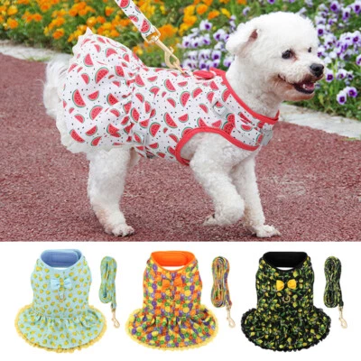 Hundegeschirr mit Leine Welpenkleider katzenkleid Haustierkleid Chihuahua Mops - Bild 1 von 4
