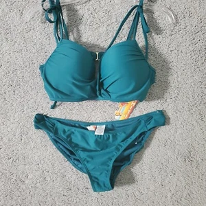 Tahiti Swim wear 2PC polyeste spandex color green size XL - Picture 1 of 10