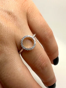9CT WHITE GOLD ONE CIRCLE DIAMONDS FANCY RING 0.15CT *GG191 - Picture 1 of 19