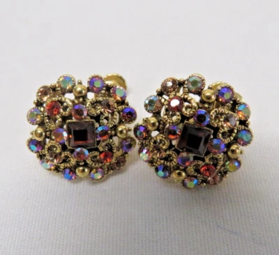 Pendientes JOAN RIVER AB Estrás Filigrana Corazones Tornillos Foto 1 de 4