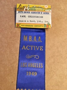 Los Angeles MASTER BREWERS RIBBON BADGE 1949 - Bild 1 von 3