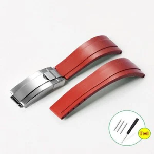 20mm Rubber Watch Strap Band for Rolex Submariner Daytona Datejust for Seiko 5 - Picture 1 of 20