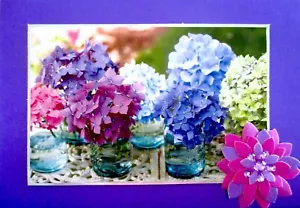 Papyrus 3D Jeweled Hydrangea Flowers Mother's Day Greeting Card - Picture 1 of 3