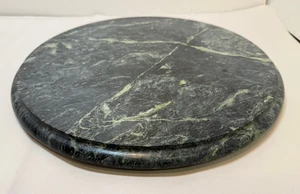 14" Round Green Marble Serving Platter Cheese Board Charcuterie - Picture 1 of 7