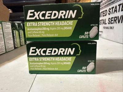 Excedrin (2) Extra Strength Headache Relief Acetaminophen & Aspirin 50Ct Ea 3/27 - Image 1 of 4