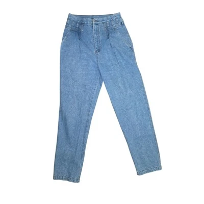 80s 90s Gitano Stonewashed Pleated Mom Jeans Size 12 - Image 1 of 4