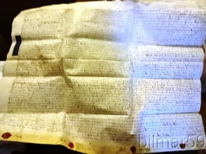 1750 ENGLISH VELLUM INDENTURE FOUR RED WAX SEALS DEVONSHIRE ORCHARDS - Picture 1 of 4