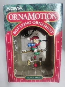 1989 Noma Ornamotion Vintage Rotating Ornament " Weather Watch" Christmas Elf - Picture 1 of 5