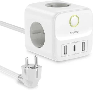 Cubo Multipresa Ciabatta Oraimo 3 Prese e 3 Porte USB C 20W - Afbeelding 1 van 5