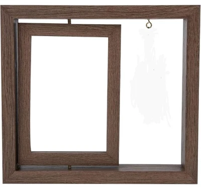 Picture Frames 9×8.3 in Wood Rotating Picture Frame,Place To Hang Charm Bracelet - Image 1 of 4