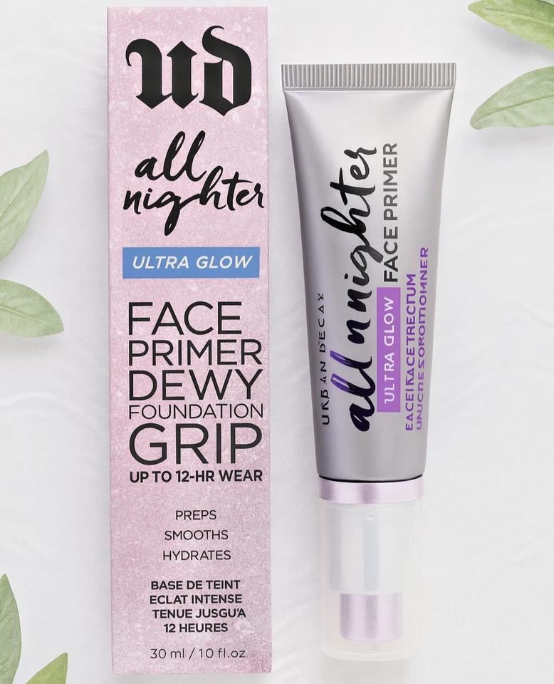 Urban Decay All Nighter Ultra Glow Dewy Face Primer Foundation Grip 30ml