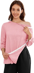 Post Shoulder Surgery Shirts for Women Tear Away 3/4 Tops after Rotator Cuff Shi - Picture 1 of 12