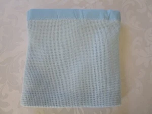 Vintage Baby Morgan BABY BLANKET Thermal Acrylic Waffle Weave BABY BLUE 36X50 NE - Picture 1 of 7