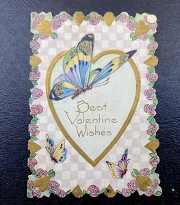 Vintage Butterfly 1928 Valentine Greeting Card Die Cut - Picture 1 of 3