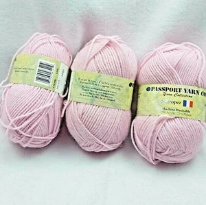 3 Skeins Soft Pink Made in France St. Tropez Passport Yarn, Machine Washable - Imagen 1 de 4