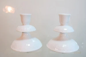 2 candlesticks candle holders candle holders Hutchenreuther Dresden white (D4) - Picture 1 of 4