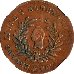 Mexico 1/4 Real 1859 Sinaloa, NGC VF30 BN. Emilio O. Collection KM# 363 - Picture 1 of 4