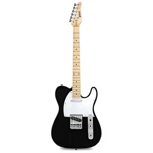 LyxPro Beginner 30" Telecaster Style Electric Guitar, Paulownia Body, Black - Picture 1 of 8