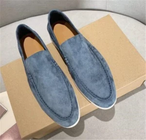 Casual Suede Slip-On Flat Shoes Retro Men's Shoes Formal Dress Loafers - Picture 1 of 34