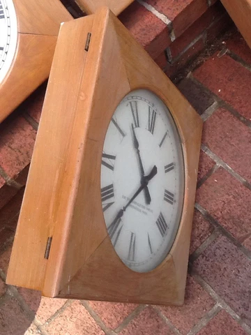 8 Antique / Vtg  Standard Electric Wood Schoolhouse Wall Clocks - Very Good Cover