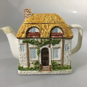 Otagiri English Thatched Roof Ivy Country Cottage Teapot 3 Cup Vintage 24 oz - Picture 1 of 7