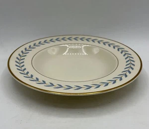Syracuse Sherwood Old Ivory Blue Laurel Rimmed Soup Plate Fine China - Vintage - Picture 1 of 6