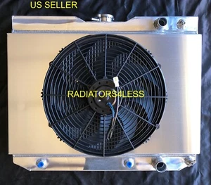 FUNDA DE RADIADOR CAMPEÓN 3 FILAS Y VENTILADOR DE 16" 1959-1963 IMPALA MUCHOS AUTOS GM LS SWAP - Imagen 1 de 3