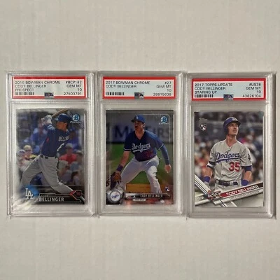 CODY BELLINGER PSA 10 RC LOT 2017 Topps Variation / 2017 & 2016 Bowman Chrome - Image 1 of 4
