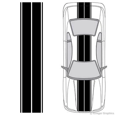 Universal 3M Vinyl Dual Rally Racing Stripes for any Car or Truck DIY Decals - Image 1 of 4