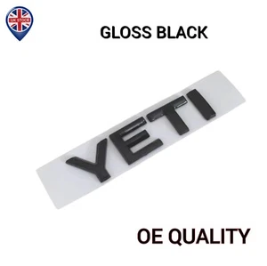 GLANZ SCHWARZ YETI Heck Kofferraum Emblem Kofferraumdeckel Heckklappe Emblem für Skoda - Bild 1 von 3