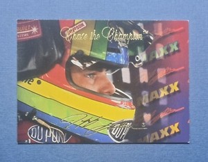 1996 Maxx Cards Jeff Gordon Chase the Champion Gold Foil Signature Insert Card