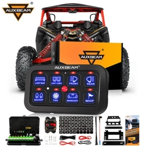 AUXBEAM BA80 Blue 8 Gang Switch Panel Automatic Dimmable for Can-Am Maverick X3 - Picture 1 of 12