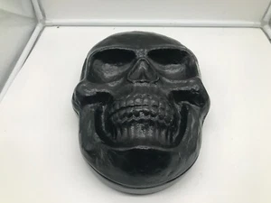 At Home Metal 13in Halloween Black Skull Tabletop Decor AA02B24033 - Picture 1 of 7