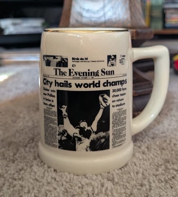 Piedra/taza de cerveza de recuerdo campeones de la Serie Mundial de Baltimore Orioles 1983 vintage Foto 1 de 4