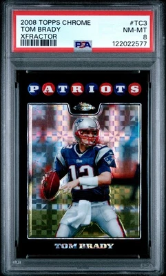 2008 TOPPS CHROME XFRACTOR #TC3 TOM BRADY PSA 8 - Image 1 of 2