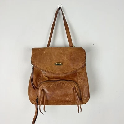 Diba True Brown Leather Backpack Bag Women's - Image 1 of 4