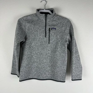 Patagonia Boy’s Gray Better Sweater 1/4 Zip Outdoor Pullover Size Medium 10 - Picture 1 of 5