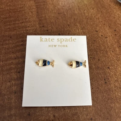 Aretes Kate Spade Gone Fishing Esmalte y 14K GF Pez Nuevos con bolsa D177 Foto 1 de 4